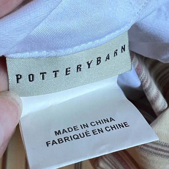 Pottery Barn Stripe Montgomery Drapes Curtains Herringbone Cotton Golden Tan - Picture 9 of 15